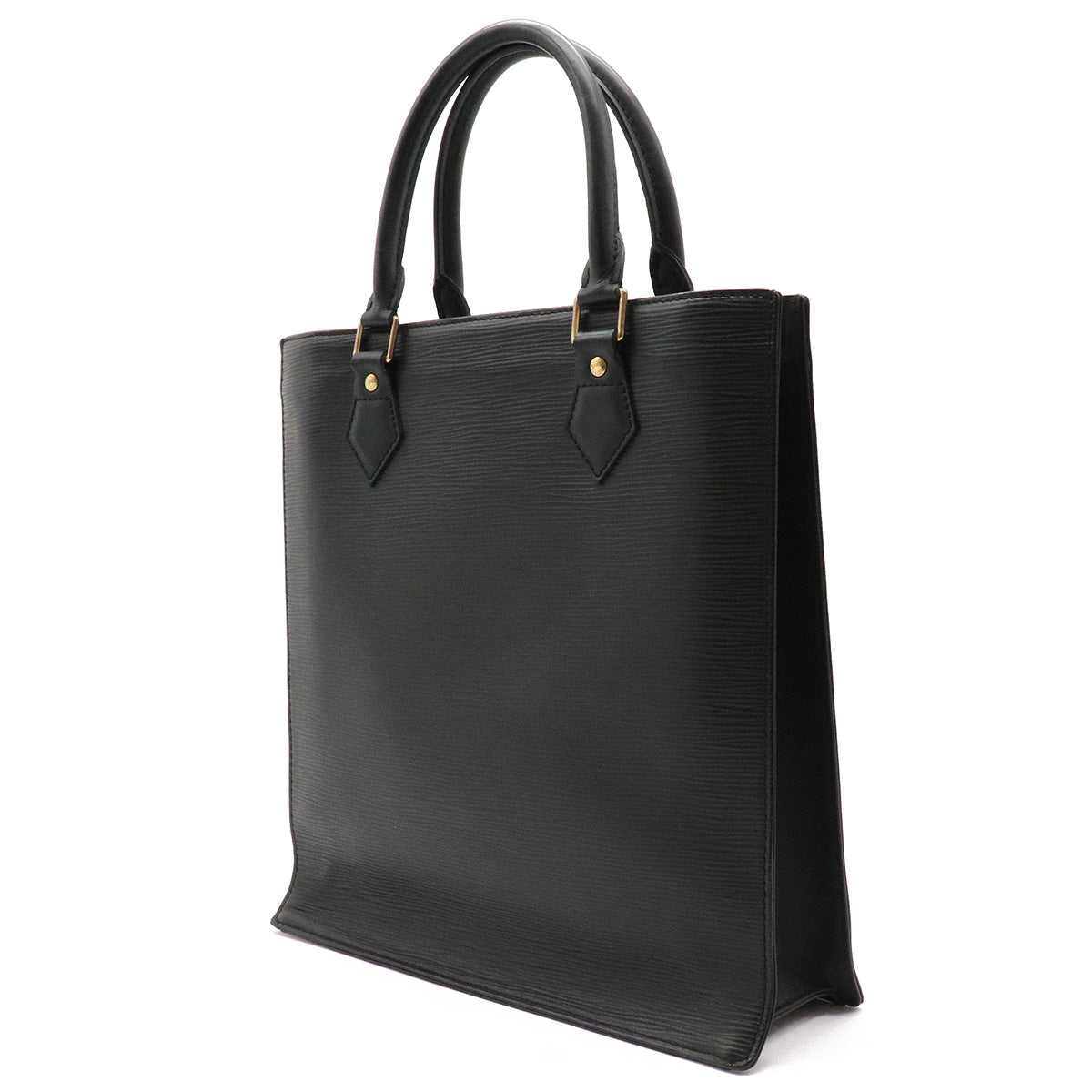 Louis Vuitton Epi Sac Plat PM Tote Bag Empreinte Leather Black