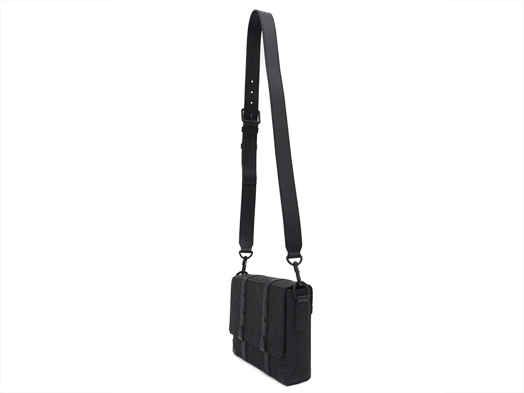 Louis Vuitton Trunk Messenger PM Taurillon Monogram Shoulder Bag Black