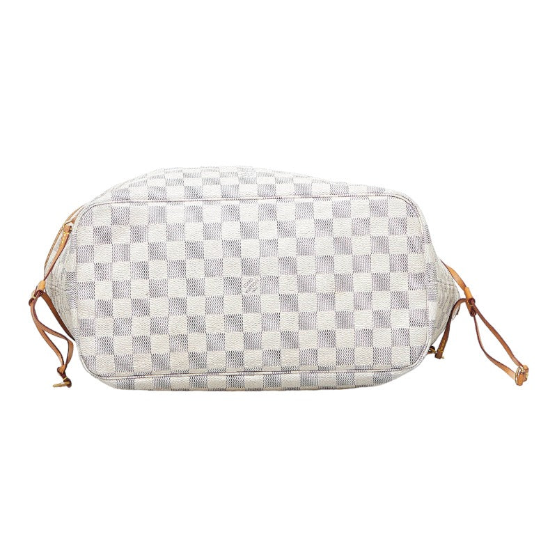 Louis Vuitton Damier Azur Neverfull MM Tote Bag White