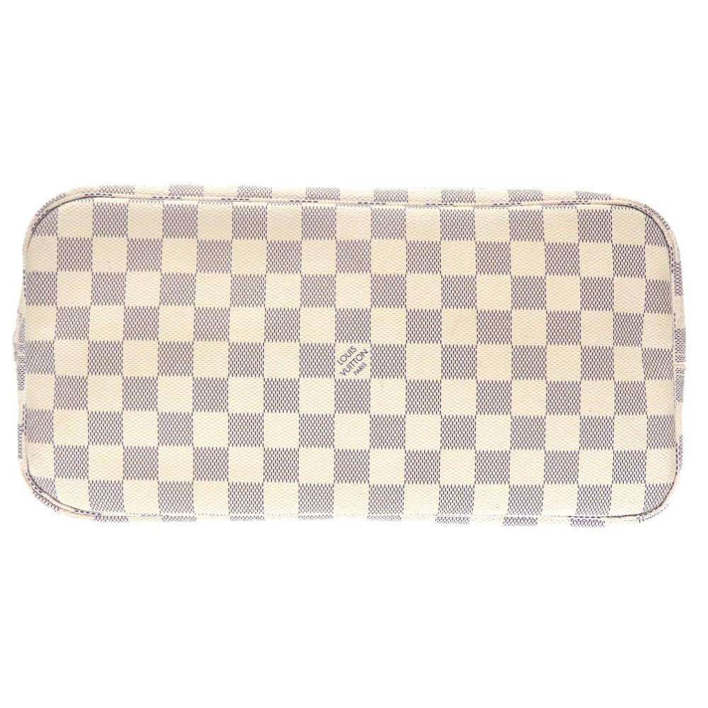 Louis Vuitton Damier Neverfull MM Azure Tote Bag white