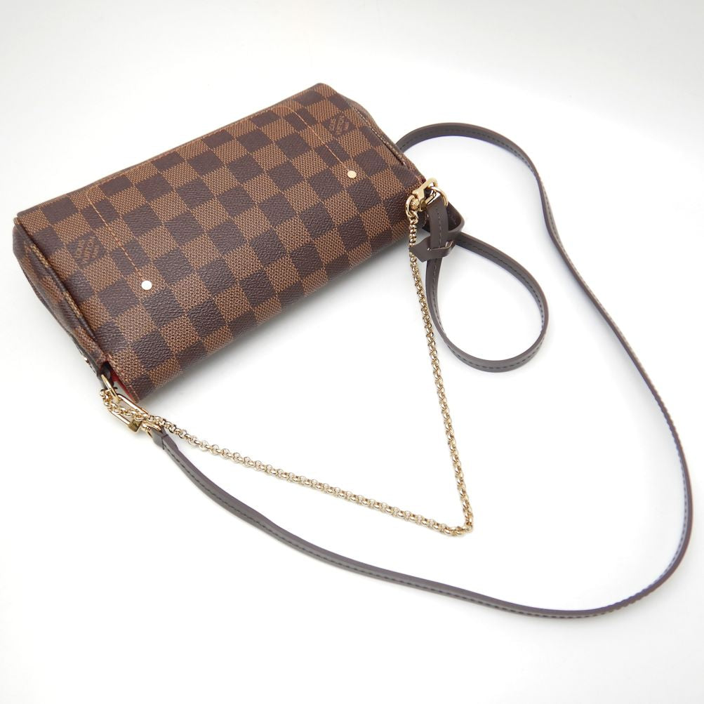 Louis Vuitton Damier Favorite PM Ebene 2WAY Bag Diagonal Brown