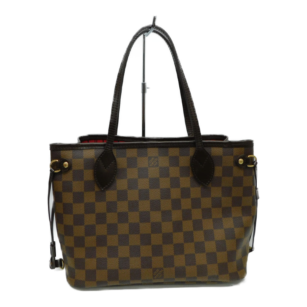Louis Vuitton Neverfull PM Damier Ebene Tote Bag Handbag Brown