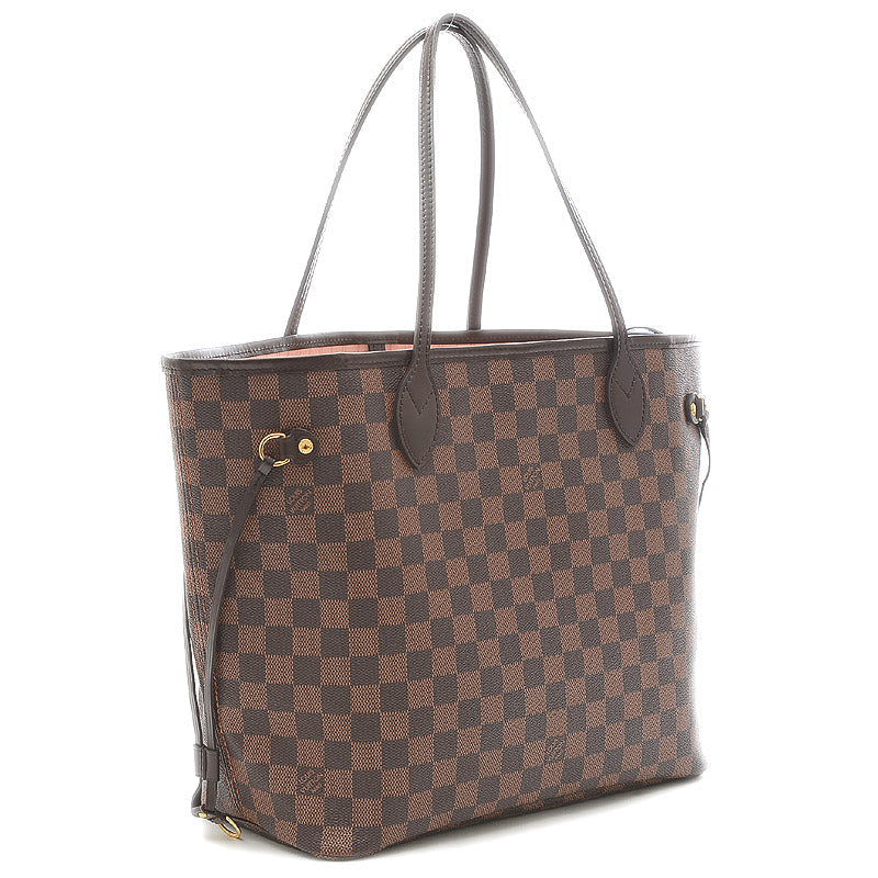 Louis Vuitton Damier Neverfull MM Tote Bag with Pouch Rose Ballerine