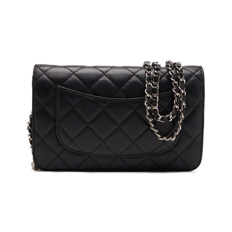 Chanel Mini Matelasse Chain Wallet Lambskin Black
