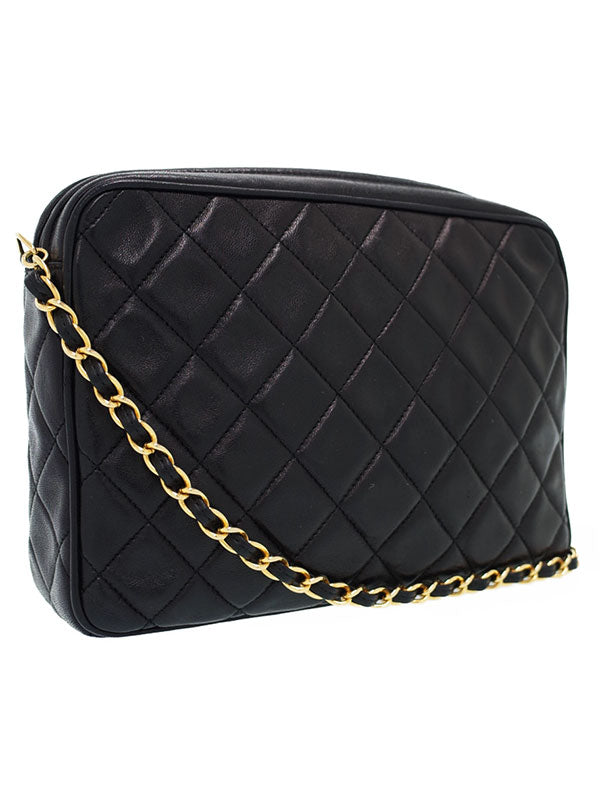 Chanel Matelasse Chain Shoulder Bag Black
