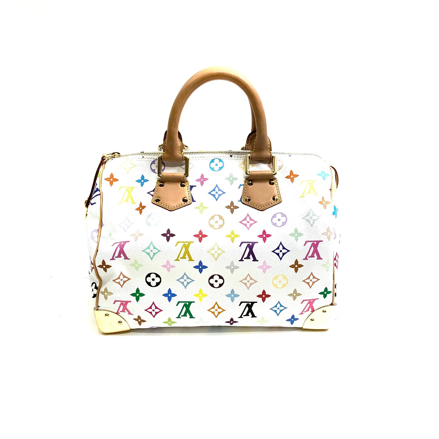 Louis Vuitton Monogram Multicolor Speedy 30 Boston Bag WH Bron White