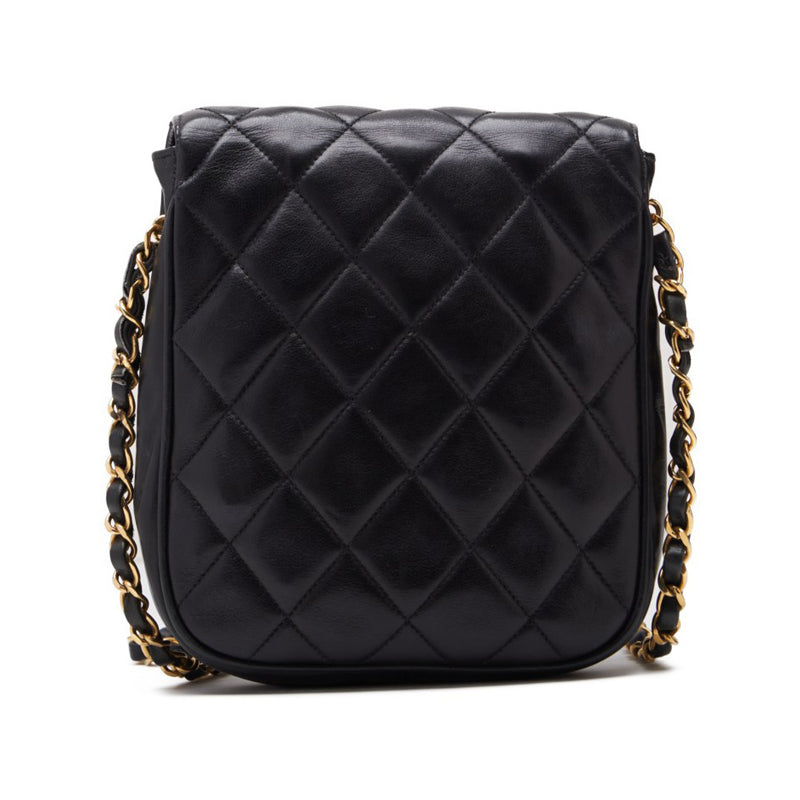 Chanel Mini Matelasse Chain Shoulder Bag Lambskin Black