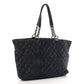 Iridescent Calfskin Quilted Large Gentle Boy Shopping Tote Navy