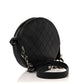 Caviar Quilted Round Shoulder Bag Black