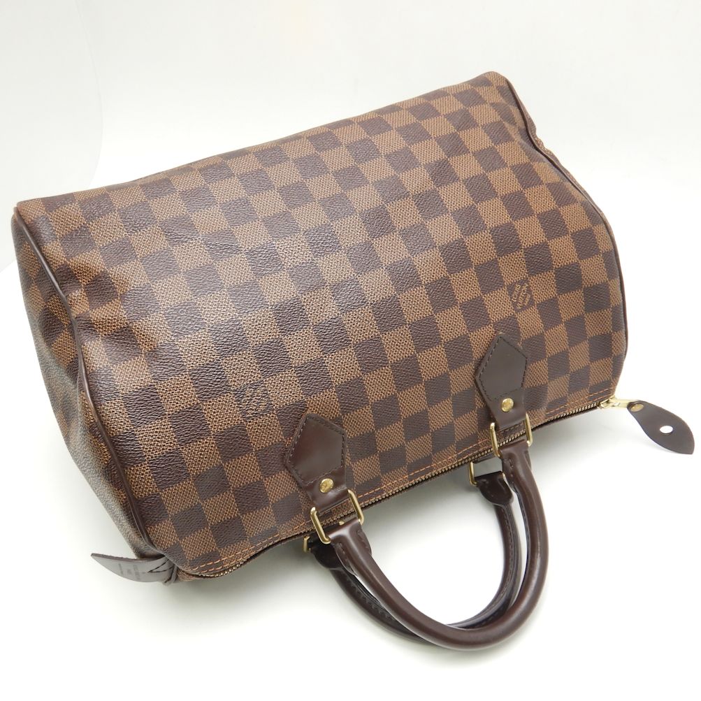 Louis Vuitton Damier Speedy 30 Ebene Boston Bag Brown