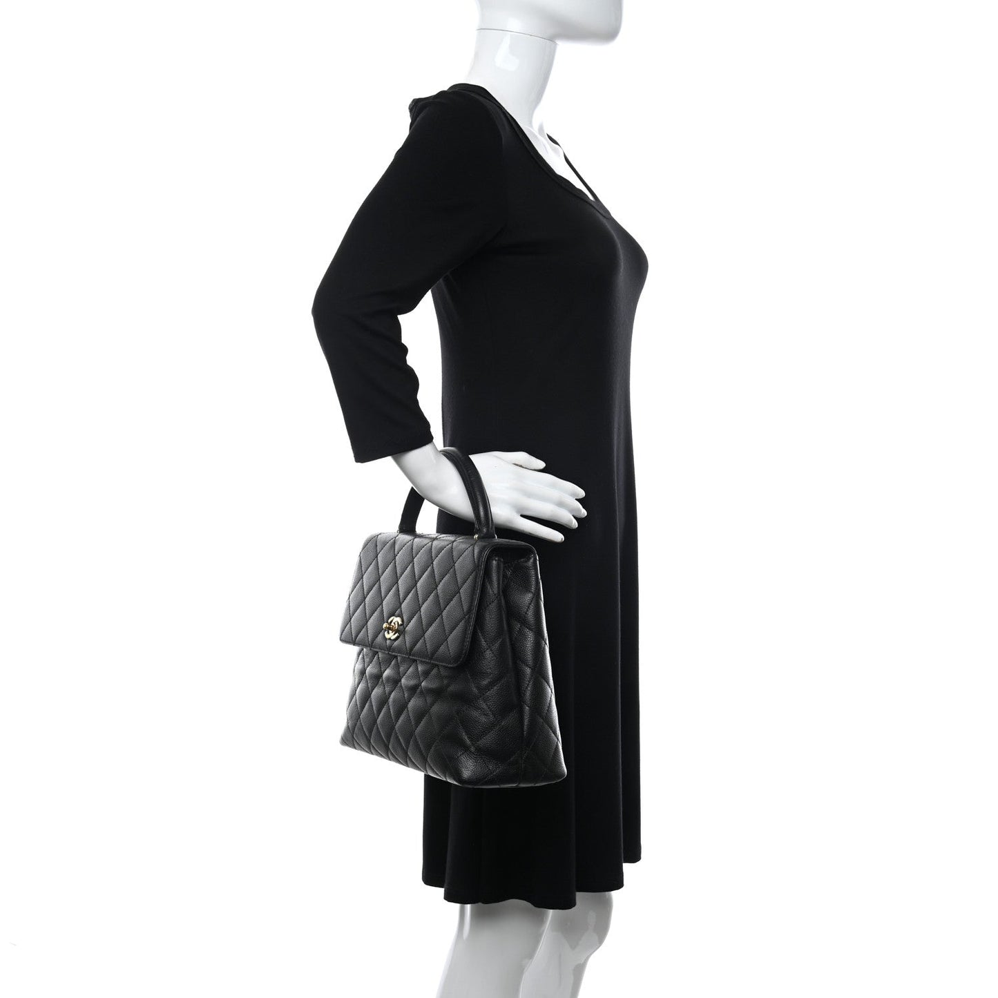 Chanel Caviar Quilted Jumbo Kelly Flap Black