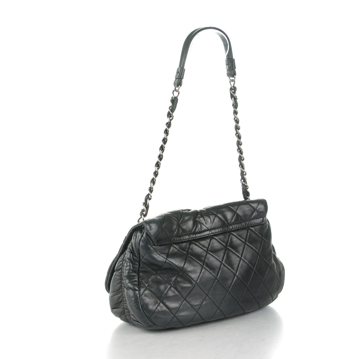 Lambskin Quilted Small Sharpei Flap Black