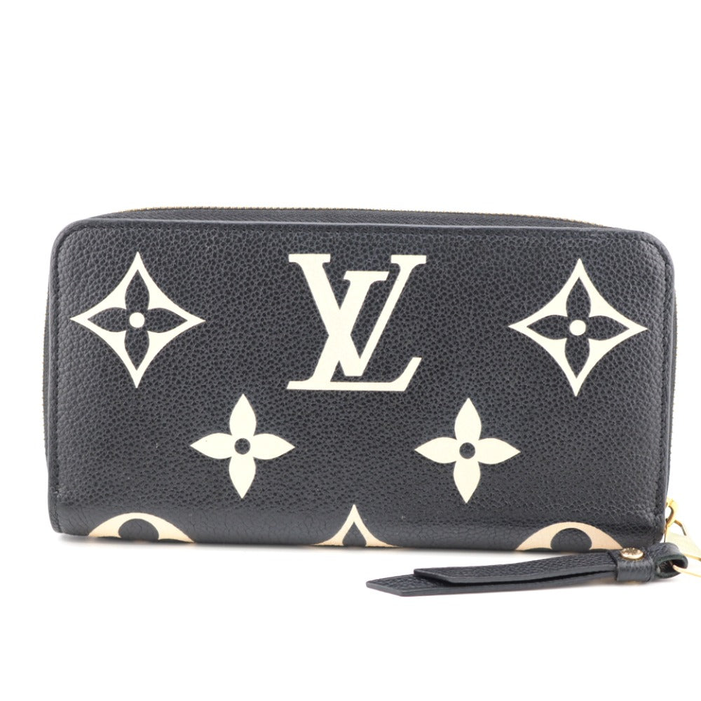 Louis Vuitton Zippy Wallet Monogram Emplant Long Wallet Noir