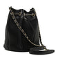 Chanel Lambskin Chevron Drawstring Bag Black
