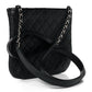 Aged Calfskin Quilted Crossbody Bag Black