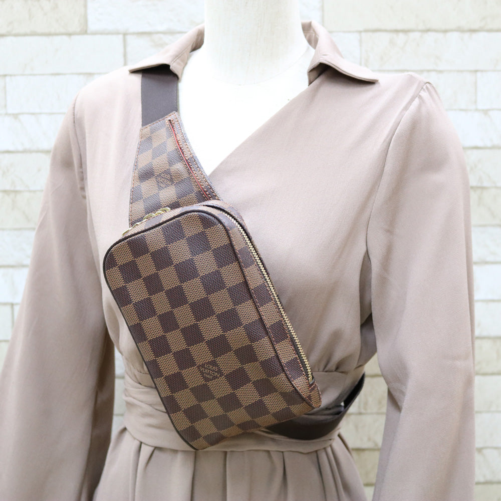 Louis Vuitton Jeronimos Damier Shoulder Bag Brown
