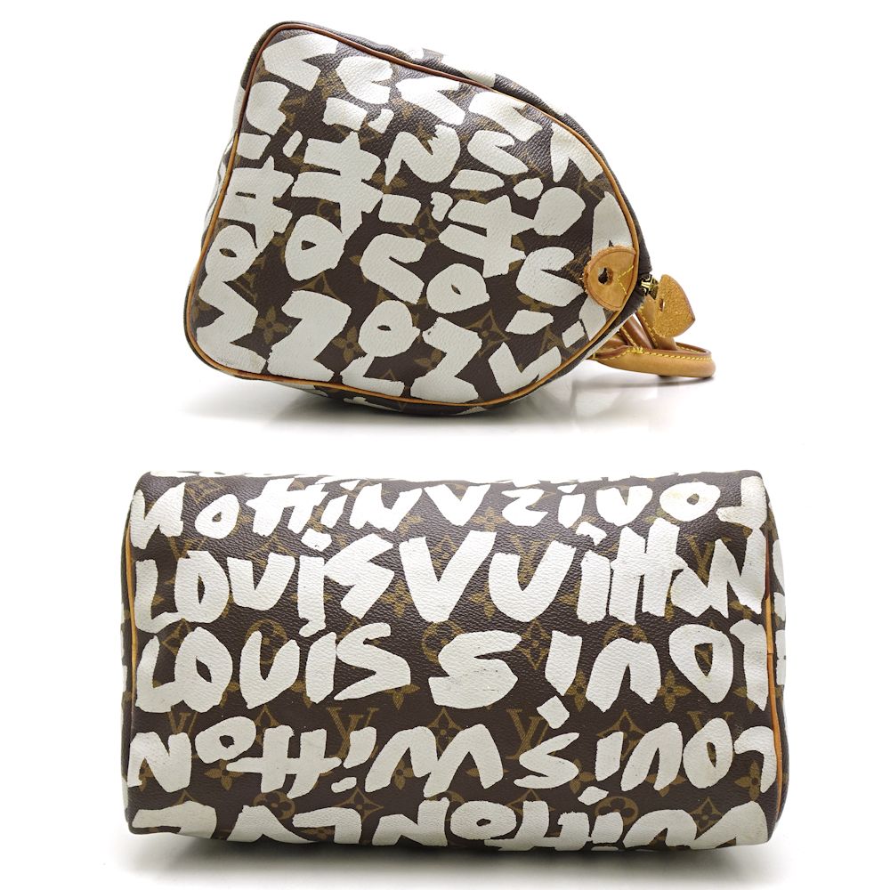 Louis Vuitton Monogram Graffiti Speedy 30 Argent Shoulder Bag