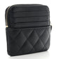 Caviar Quilted Zip Card Holder Wallet Black