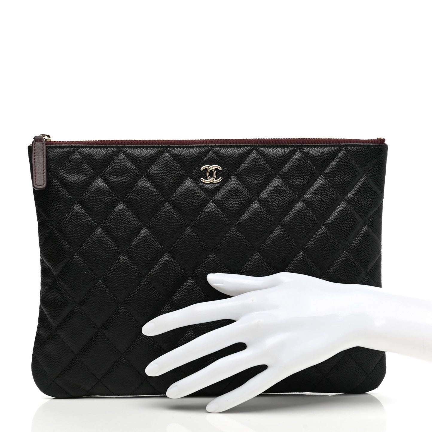 Caviar Quilted Medium Cosmetic Case Black