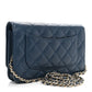 Chanel Caviar Quilted Wallet On Chain WOC Blue