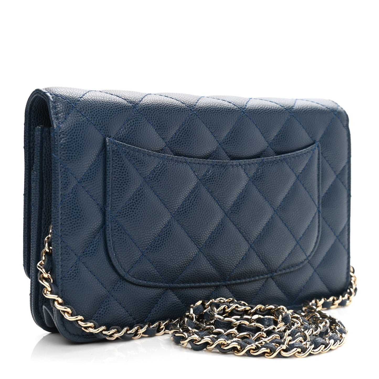 Chanel Caviar Quilted Wallet On Chain WOC Blue