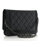 Chanel Lambskin Quilted Boy Wallet On Chain WOC Black