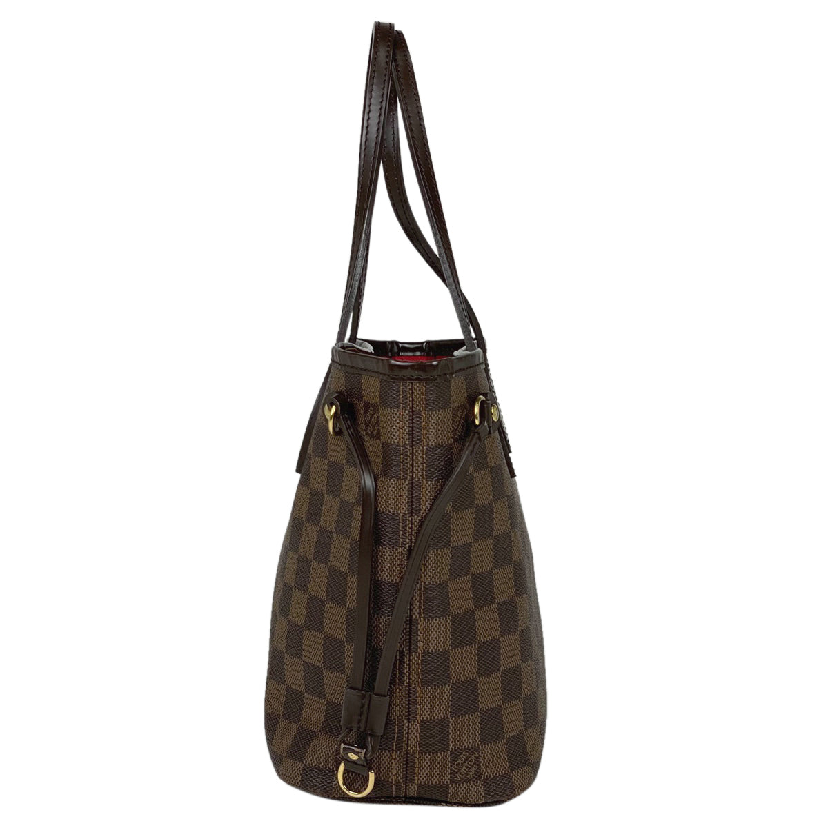 Louis Vuitton Neverfull PM Handbag Shopping Tote Bag Damier Brown