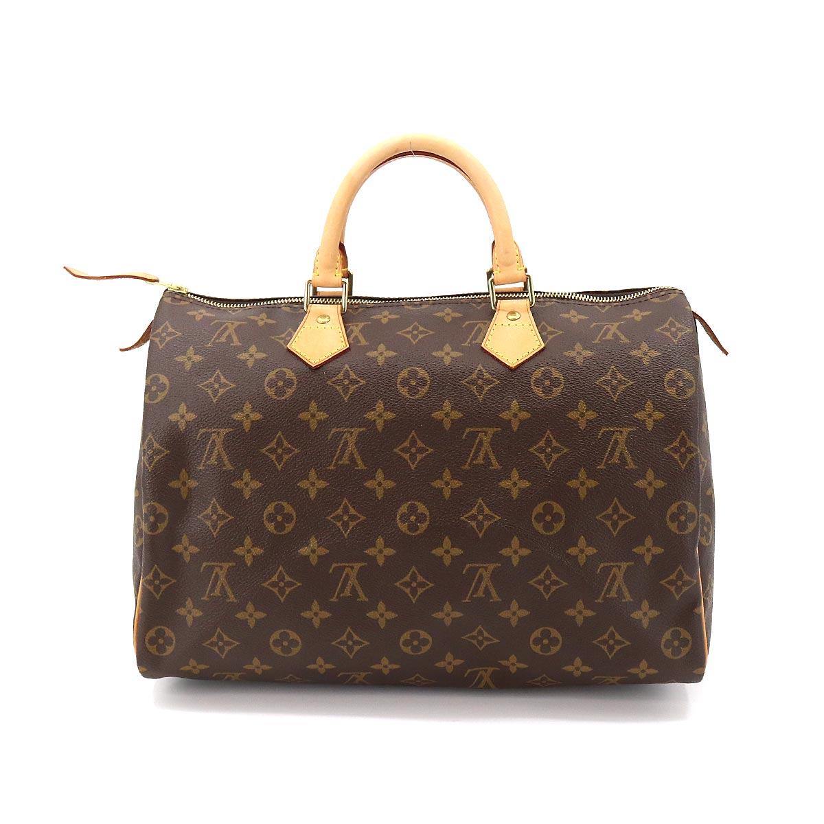 Louis Vuitton Monogram Speedy 35 Hand Bag Brown Gold Hardware
