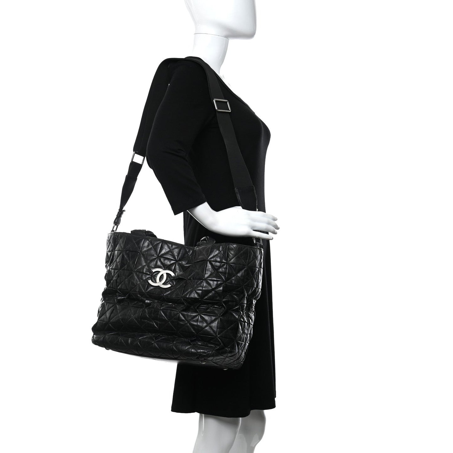 Aged Calfskin CC Tote Black