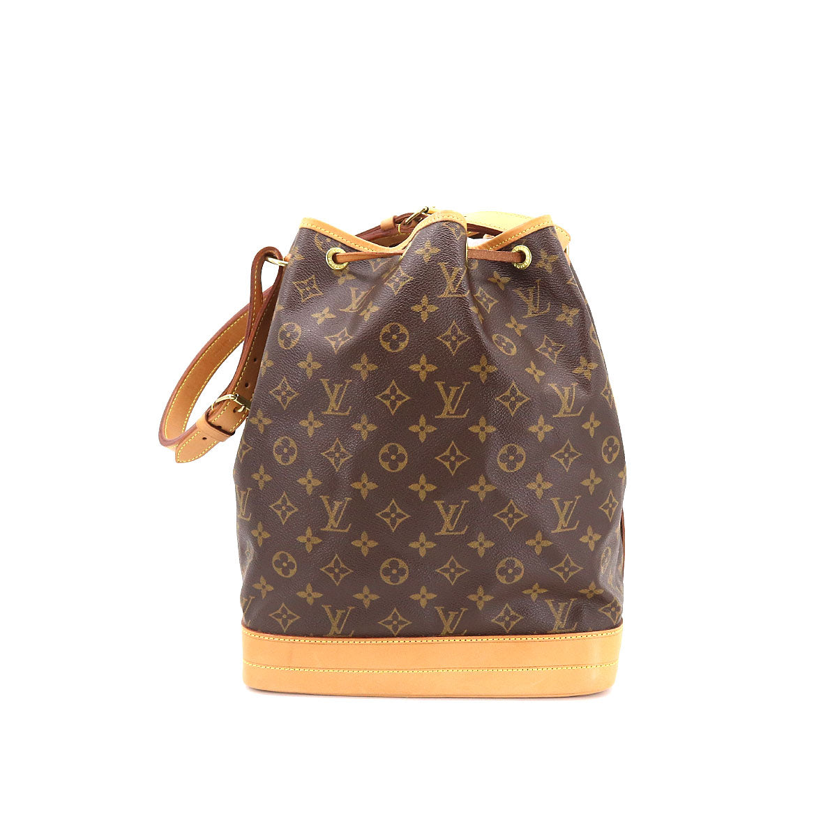 Louis Vuitton Monogram Noe Shoulder Bag Brown Gold Hardware