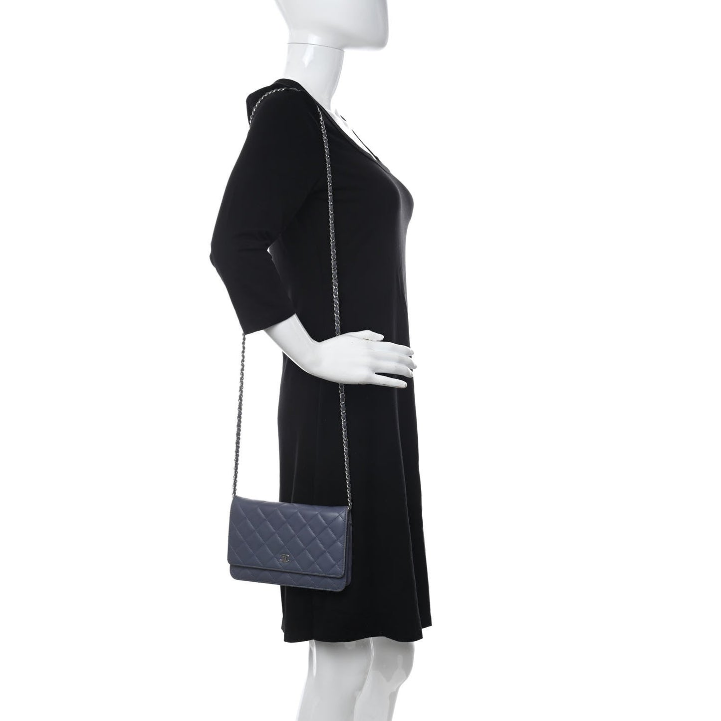 Lambskin Quilted Wallet On Chain WOC Lavender