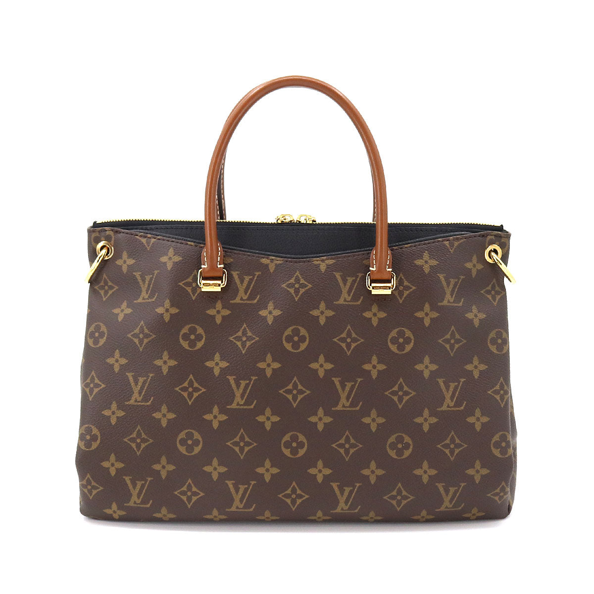 Louis Vuitton Monogram Pallas Shoulder Bag Leather Noir Brown