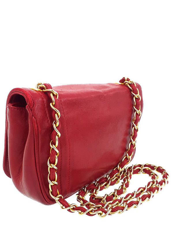 Chanel Coco Mark Chain Shoulder Bag Red