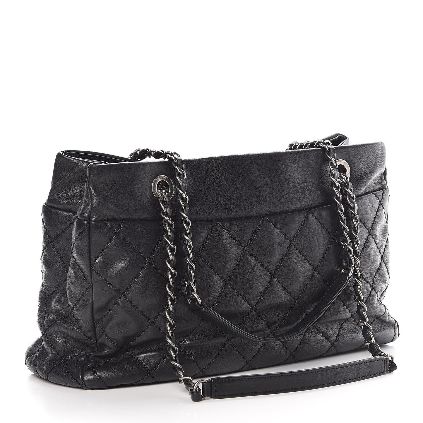 Calfskin Medium Stitch It Tote Black