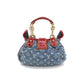 Louis Vuitton Monogram Denim Pleaty Aligator Shoulder Bag