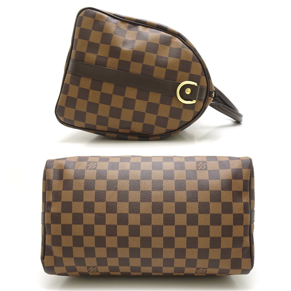 Louis Vuitton Damier Speedy Bandouliere 30 Ebene Boston Bag Brown