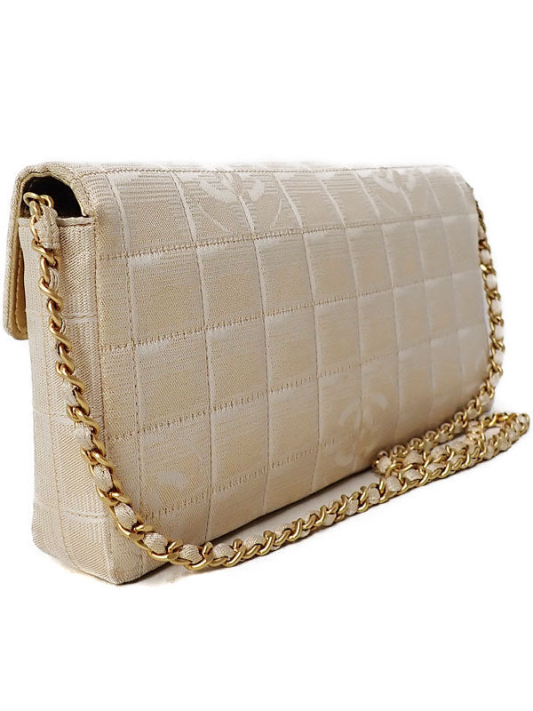 Chanel Chocolate Bar Chain Shoulder Bag Beige