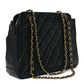 Caviar Quilted Sun Medallion Shoulder Bag Black