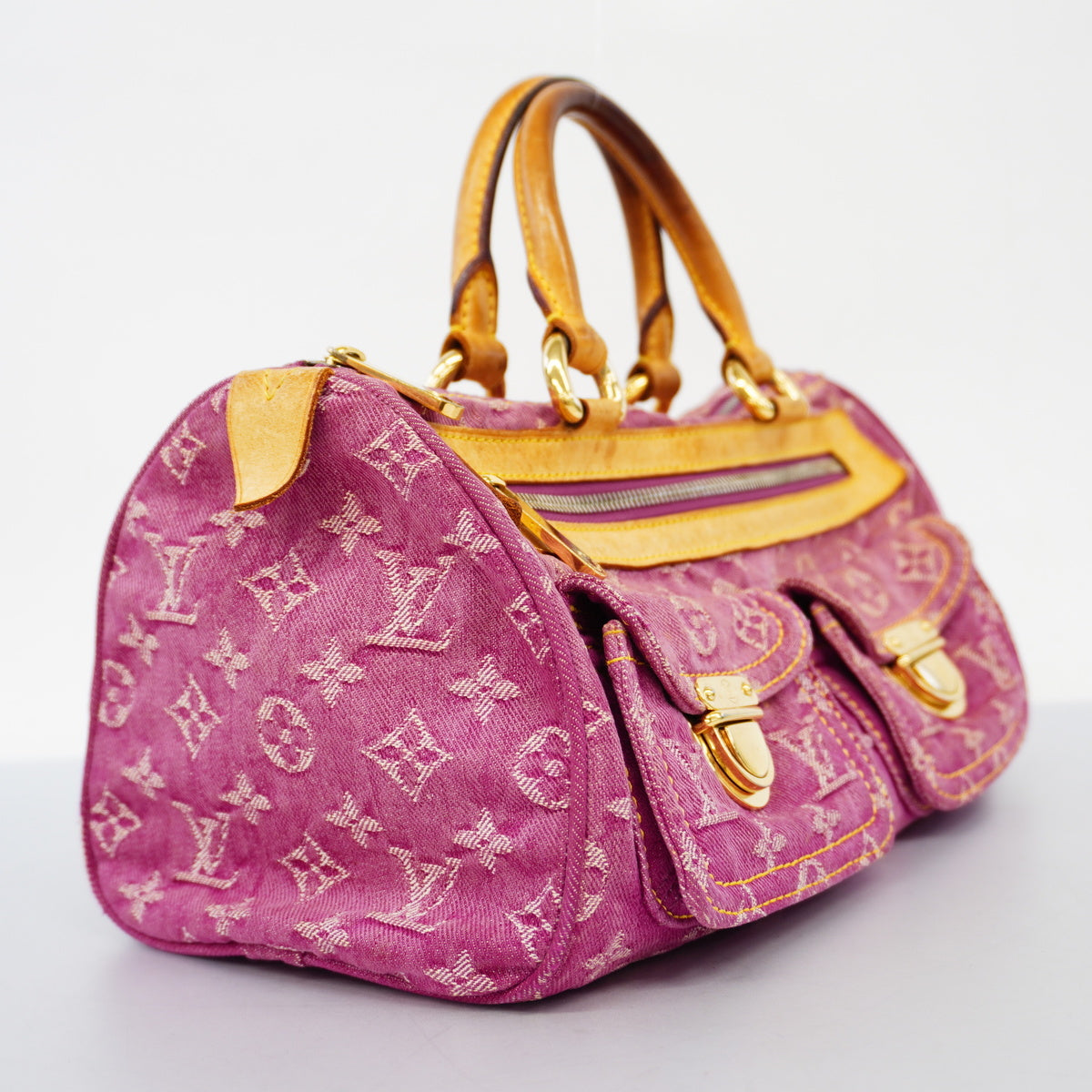 Louis Vuitton Handbag Monogram Denim Neo Speedy Fuchsia