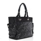 Coated Canvas Quilted Large Paris Biarritz Tote Black