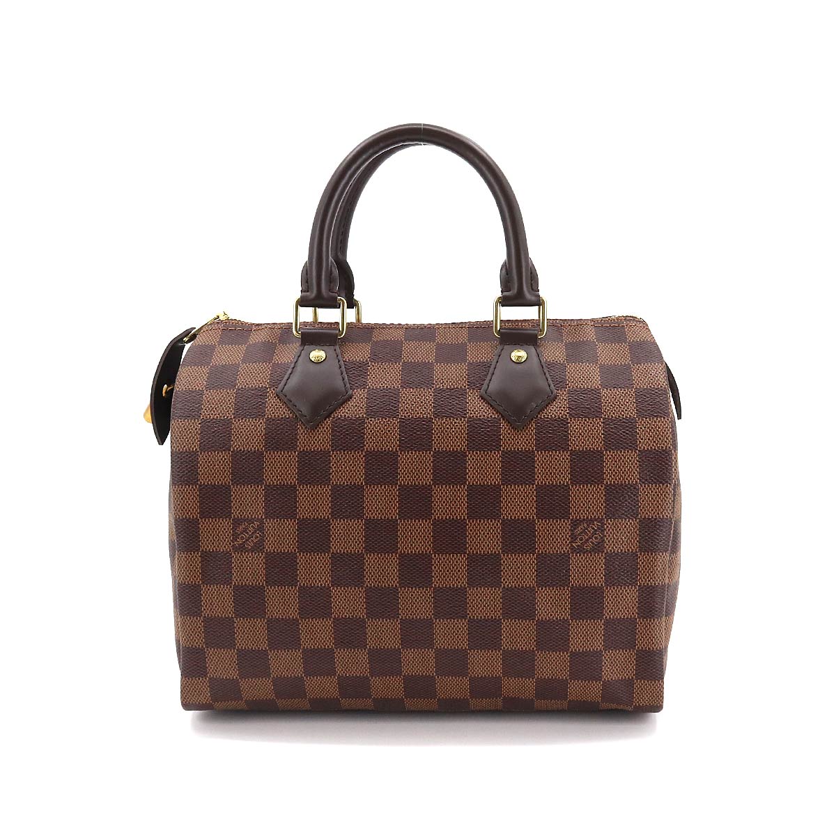 Louis Vuitton Damier Speedy 25 Hand Bag Ebene Brown Gold Hardware