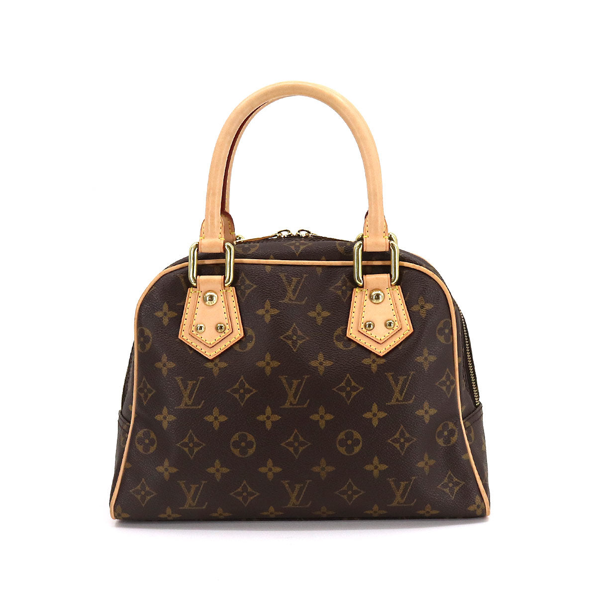 Louis Vuitton Monogram Manhattan PM Hand Bag Brown Gold Hardware