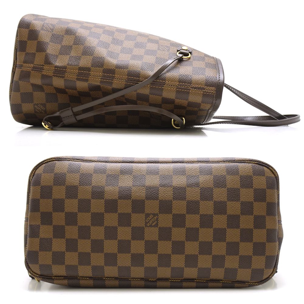 Louis Vuitton Damier Neverfull MM Rose Ballerine Tote Bag Brown