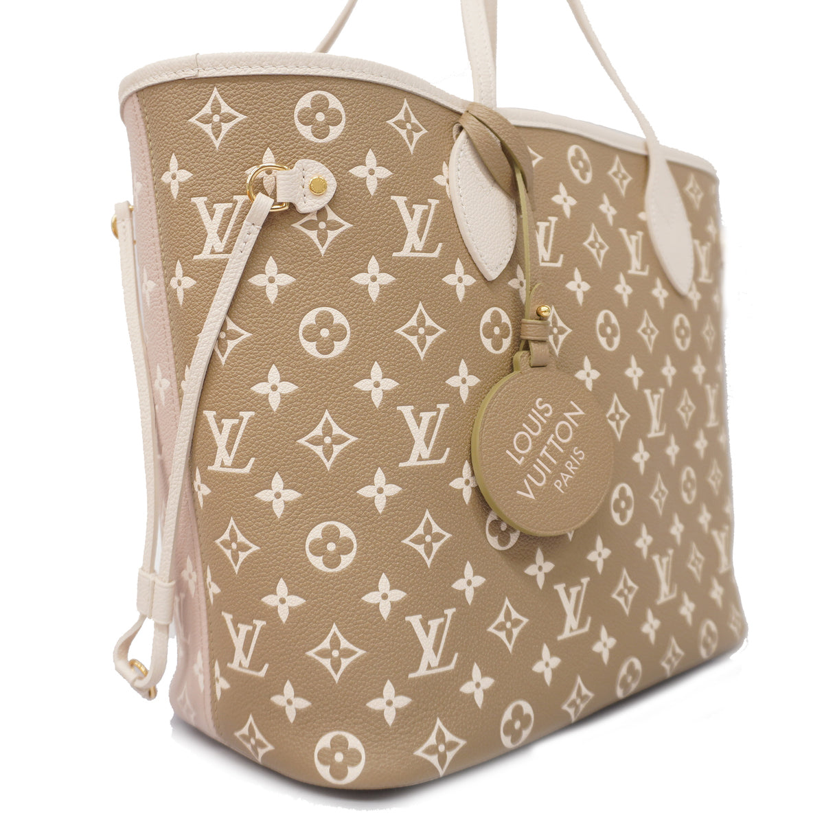 Louis Vuitton Tote Bag Monogram Implant Neverfull MM Beige