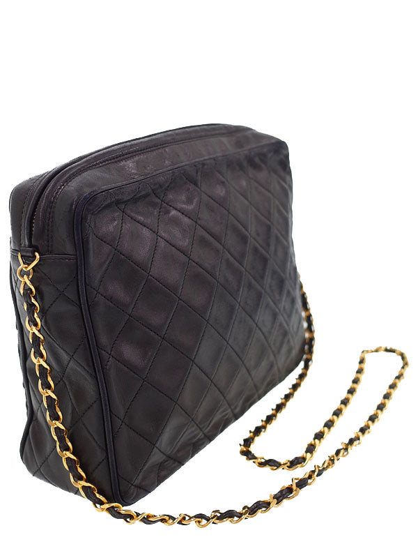 Chanel Matelasse Chain Lambskin Black Shoulder Bag