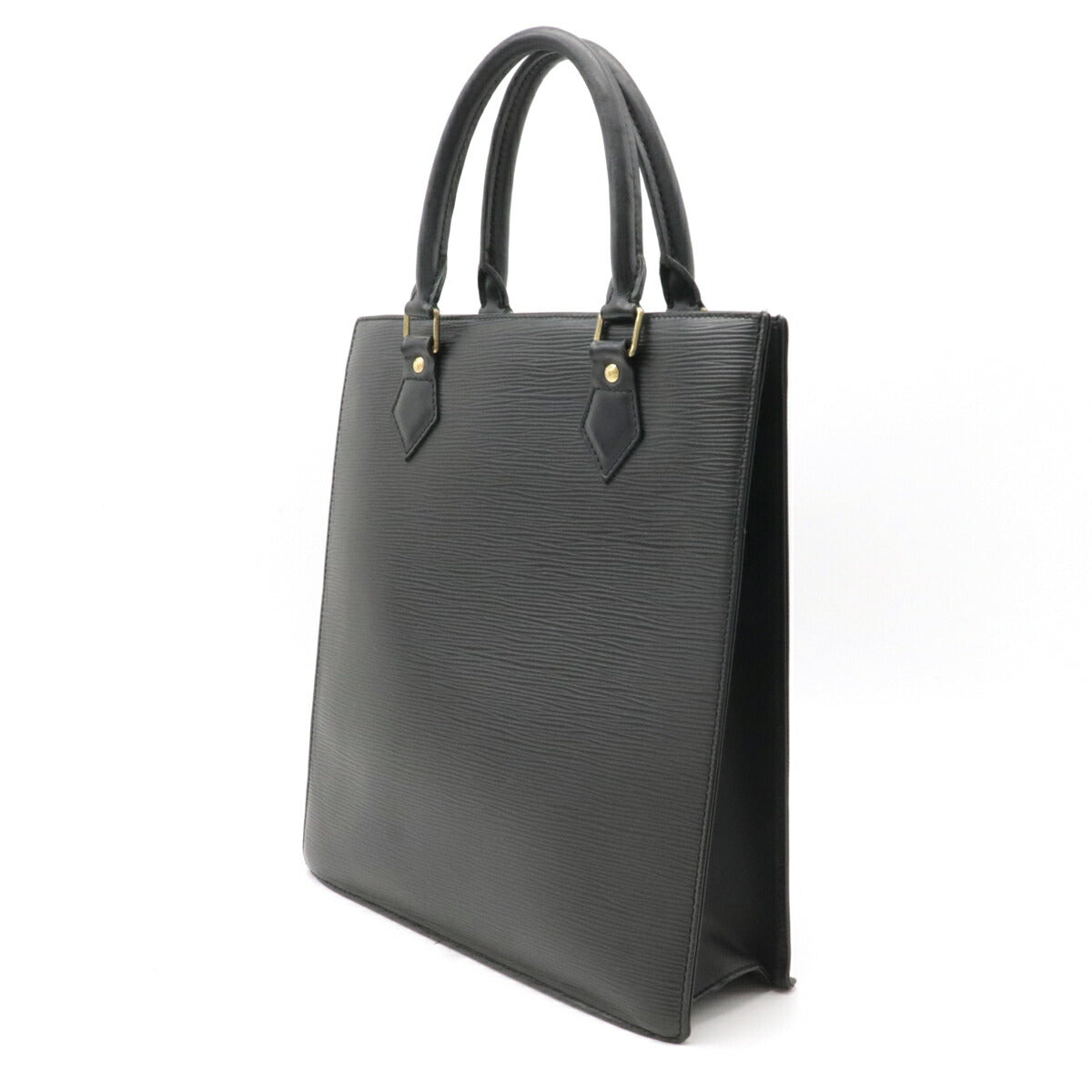 Louis Vuitton Epi Sac Plat PM Tote Leather Noir Black