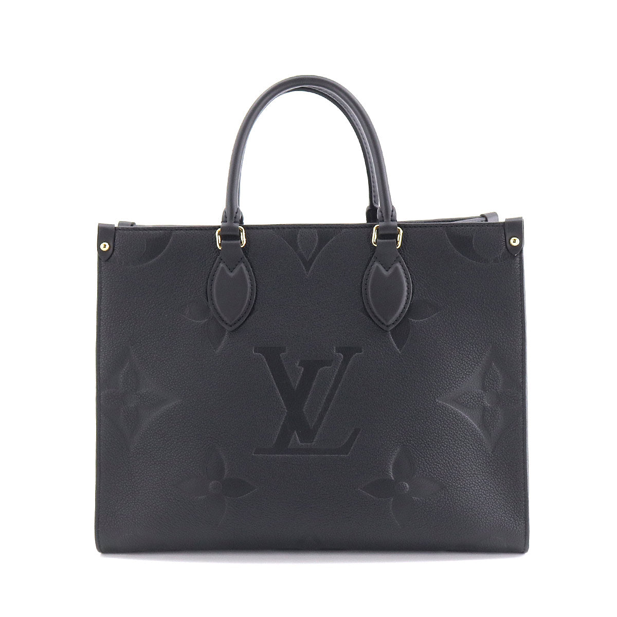Louis Vuitton Monogram Emplant Onthego MM 2 Way Tote Shoulder Bag Noir