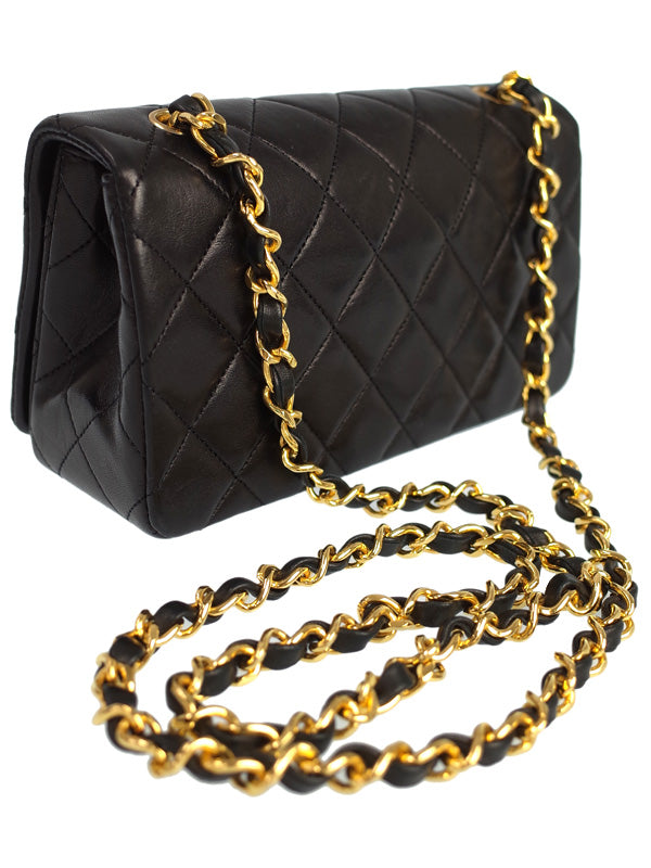Chanel Mini Matelasse Chain Shoulder Bag Black