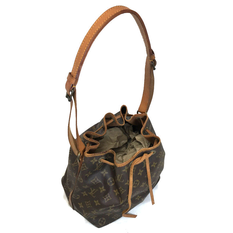 Louis Vuitton Monogram Petite Noe Drawstring Shoulder Bag Brown