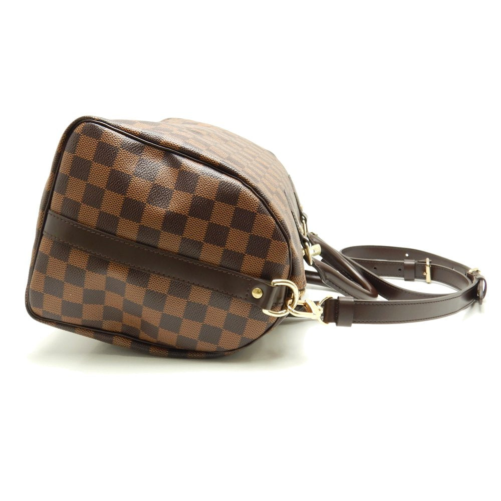 Louis Vuitton Damier Speedy Bandouliere 30 Ebene Boston Bag Brown